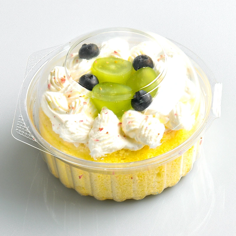 Disposable Food Grade PET Snack Bakery Containers 8oz Clear Plastic Dessert Cups with Dome Lids