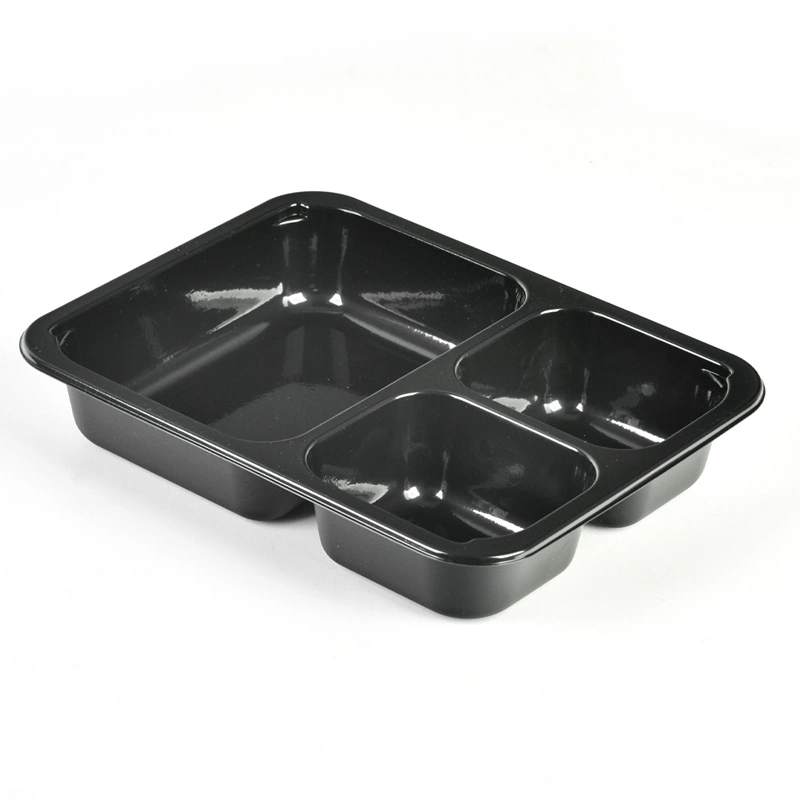 CPET Tray Manufacturer 25oz Dual Ovenable Three Compartments CPET Meal Prep Containers